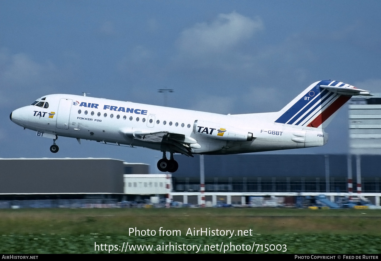 Aircraft Photo of F-GBBT | Fokker F28-1000 Fellowship | Air France | AirHistory.net #715003