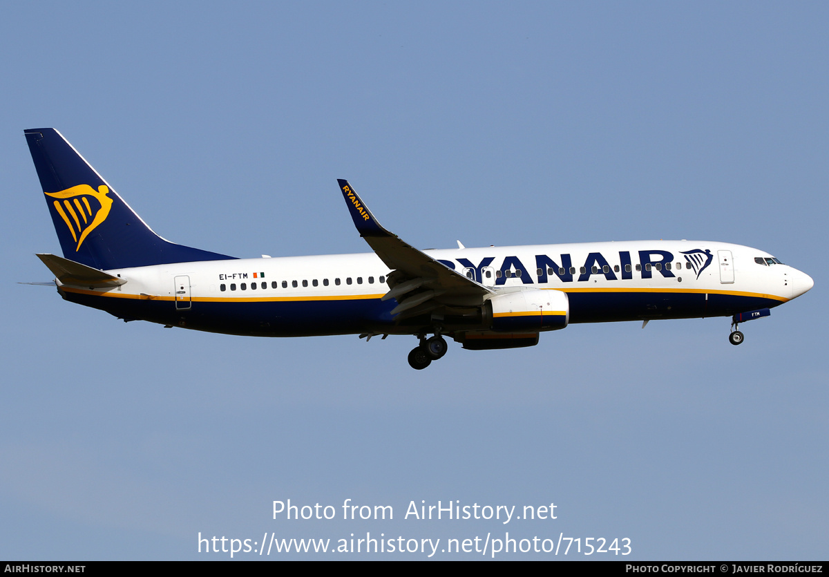 Aircraft Photo of EI-FTM | Boeing 737-800 | Ryanair | AirHistory.net #715243