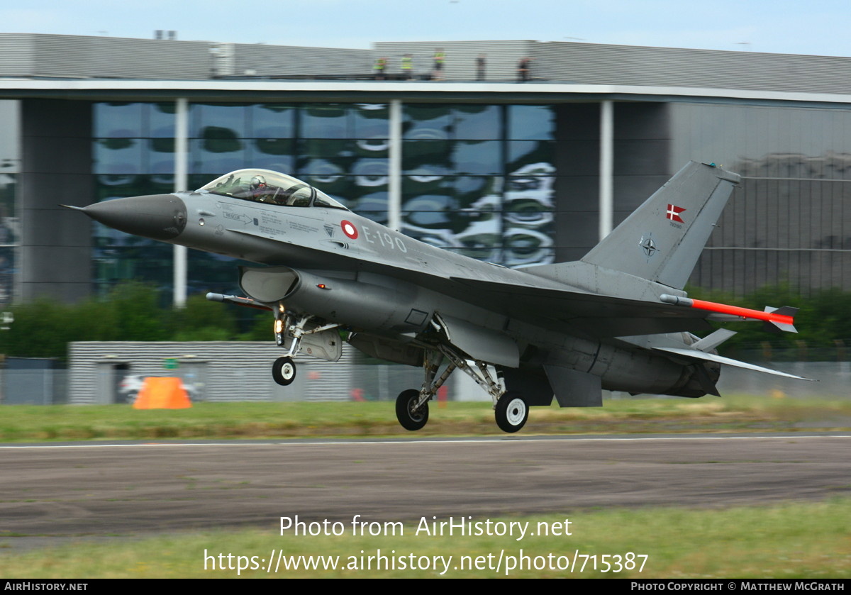 Aircraft Photo of E-190 | General Dynamics F-16AM Fighting Falcon | Denmark - Air Force | AirHistory.net #715387