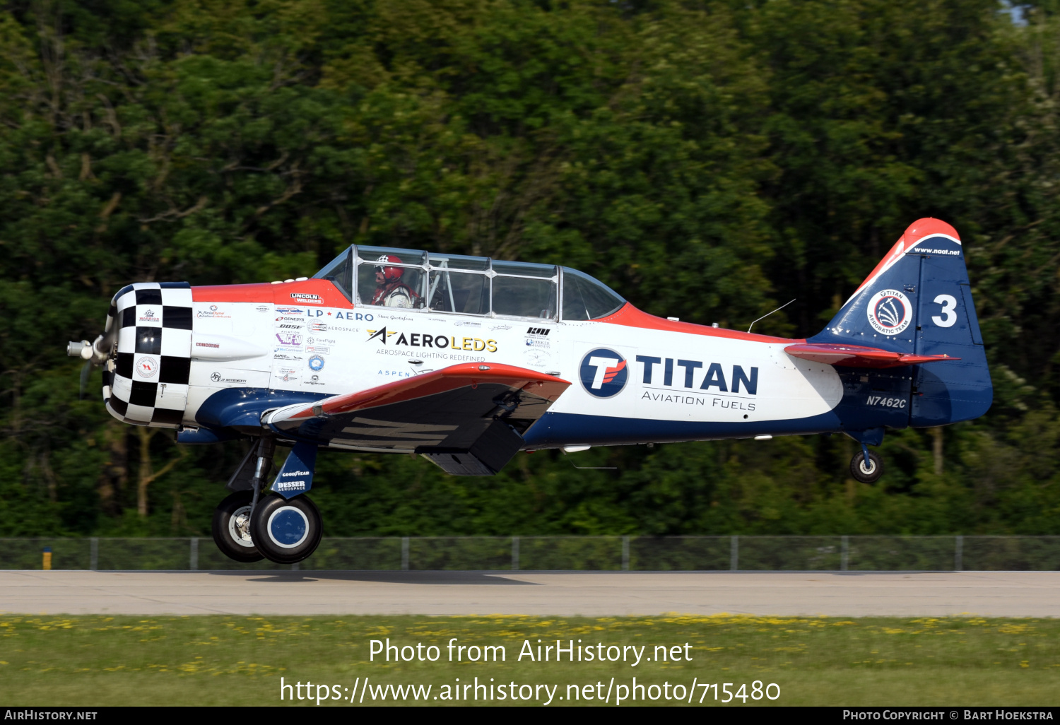 Aircraft Photo of N7462C | North American T-6G Texan | Titan Aerobatic Team | AirHistory.net #715480