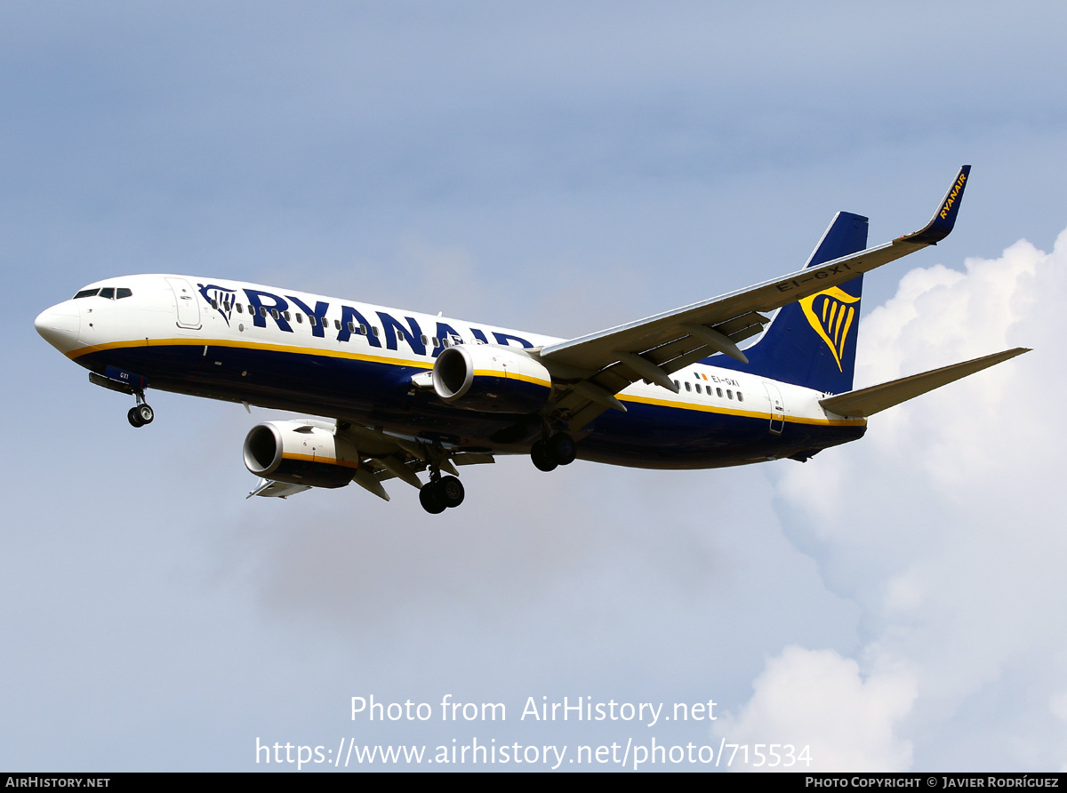 Aircraft Photo of EI-GXI | Boeing 737-800 | Ryanair | AirHistory.net #715534