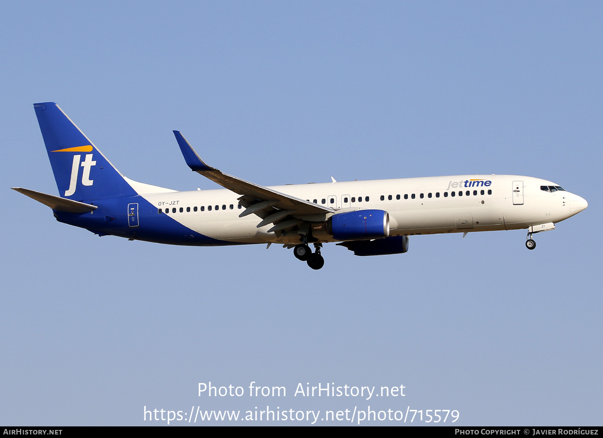 Aircraft Photo of OY-JZT | Boeing 737-8AL | Jettime | AirHistory.net #715579