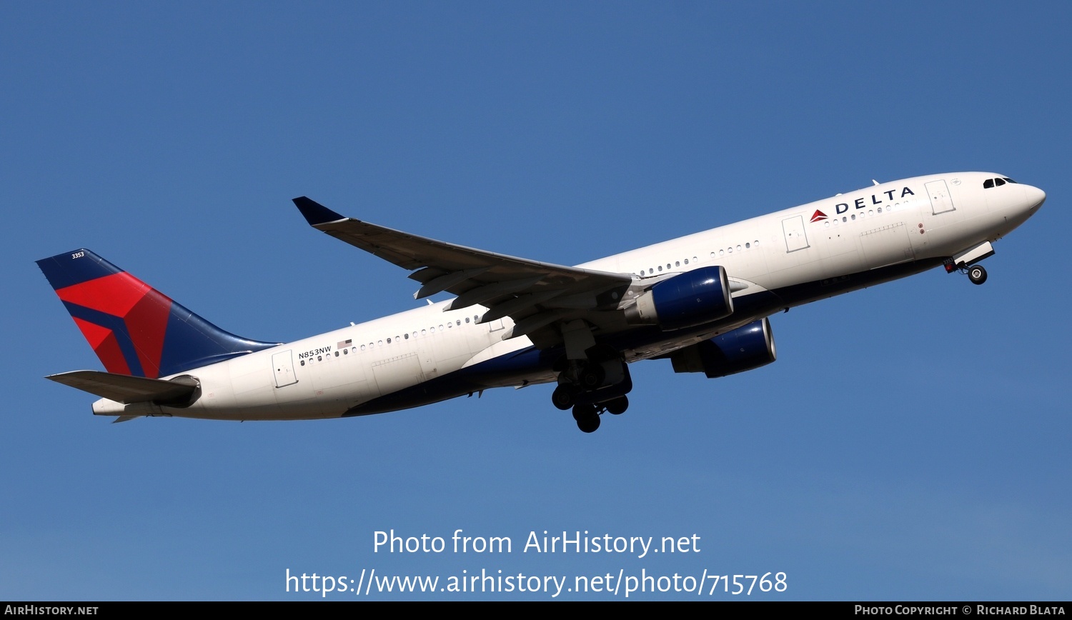 Aircraft Photo of N853NW | Airbus A330-223 | Delta Air Lines | AirHistory.net #715768