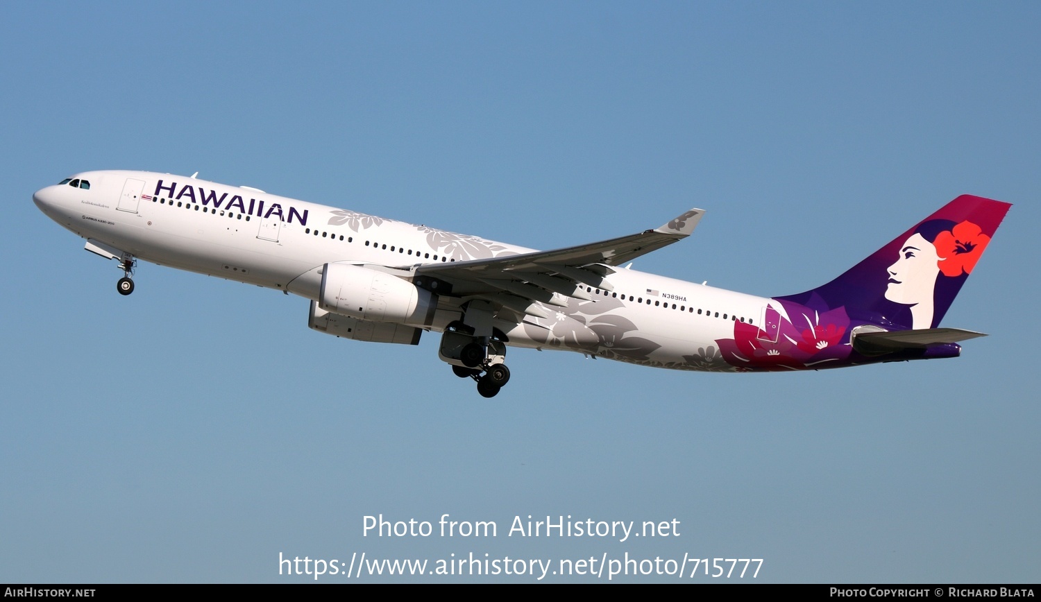 Aircraft Photo of N389HA | Airbus A330-243 | Hawaiian Airlines | AirHistory.net #715777