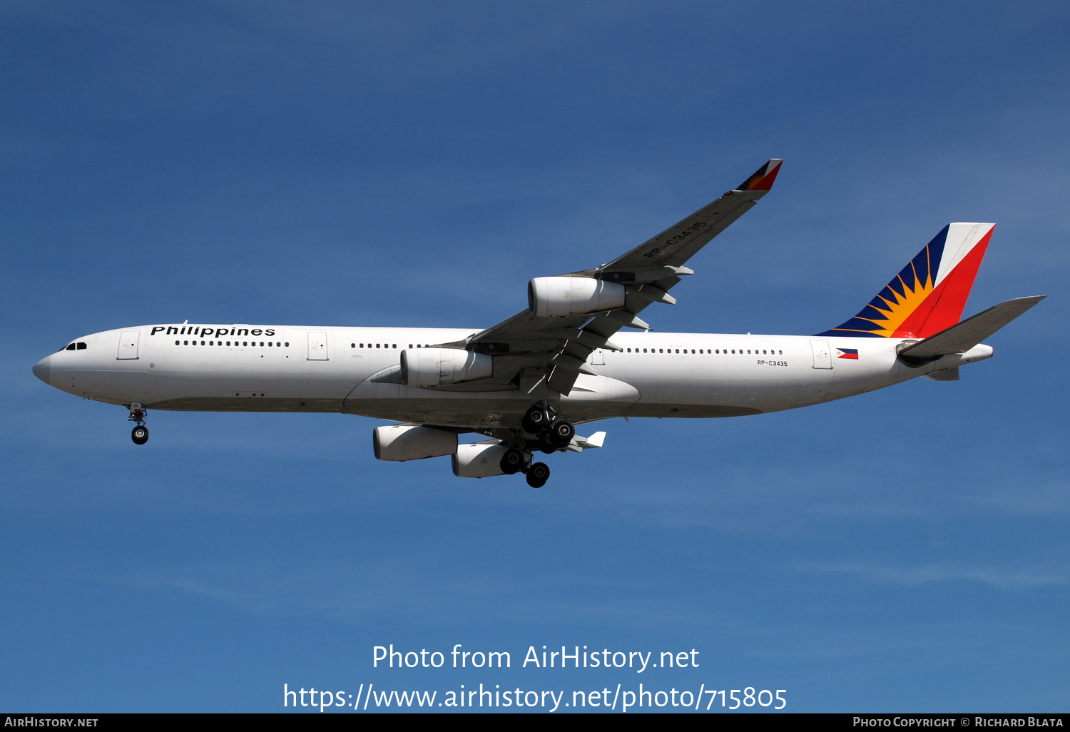 Aircraft Photo of RP-C3435 | Airbus A340-313X | Philippine Airlines | AirHistory.net #715805