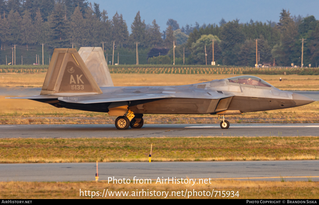 Aircraft Photo of 07-4133 / 07133 | Lockheed Martin F-22A Raptor | USA - Air Force | AirHistory.net #715934