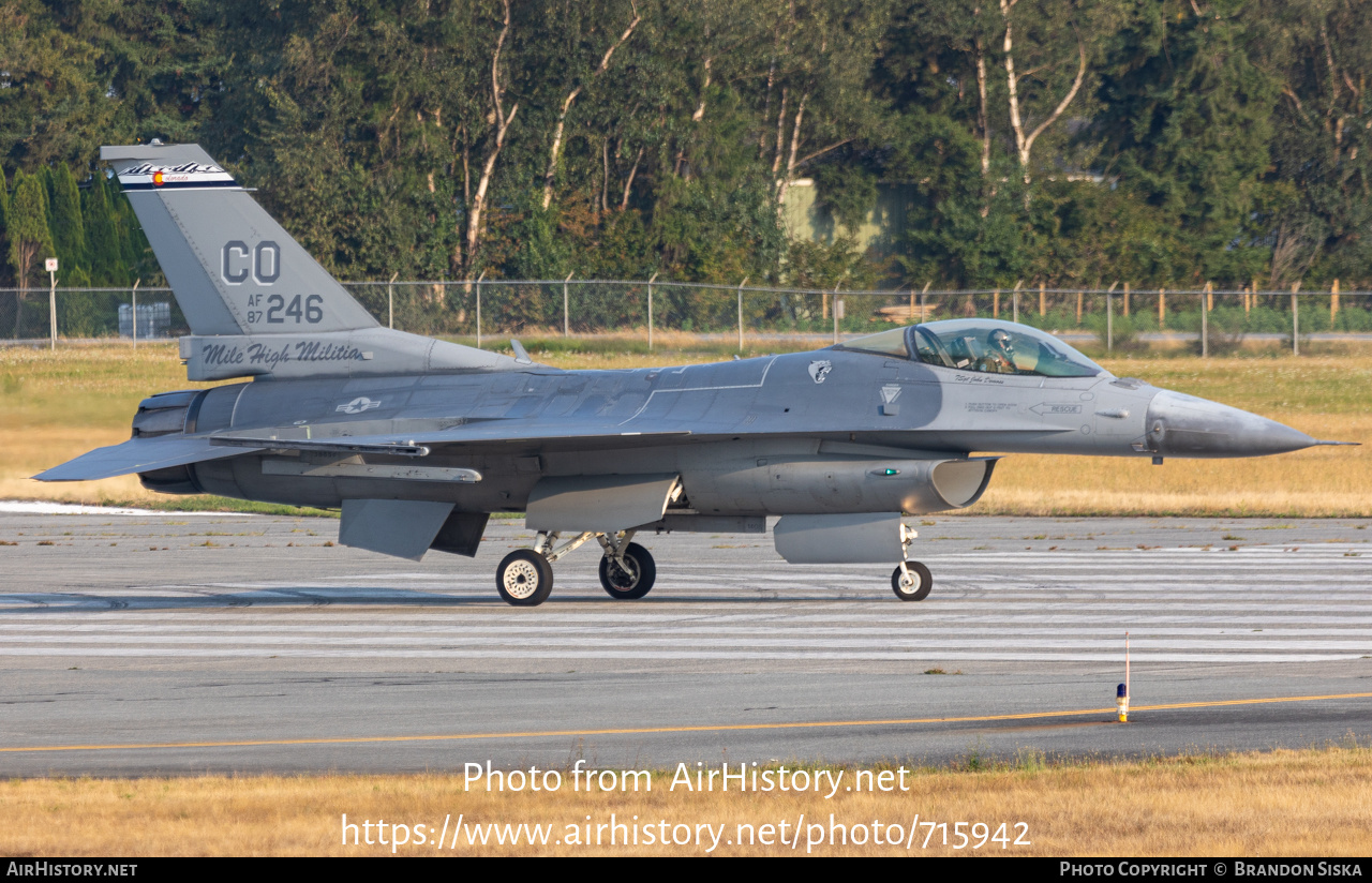 Aircraft Photo of 87-0246 / AF87-246 | General Dynamics F-16C Fighting Falcon | USA - Air Force | AirHistory.net #715942