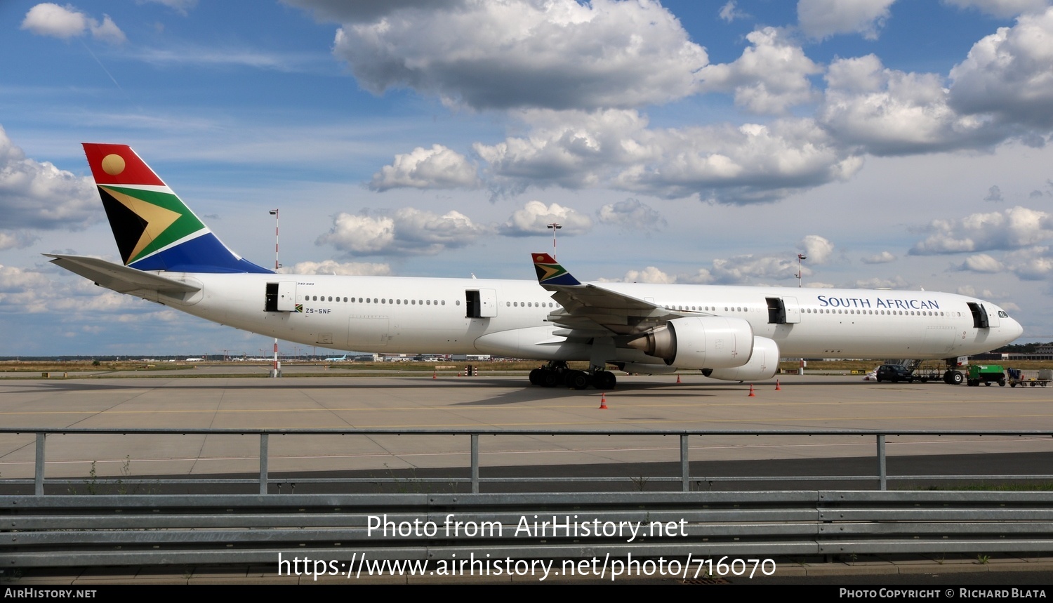 Aircraft Photo of ZS-SNF | Airbus A340-642 | South African Airways | AirHistory.net #716070