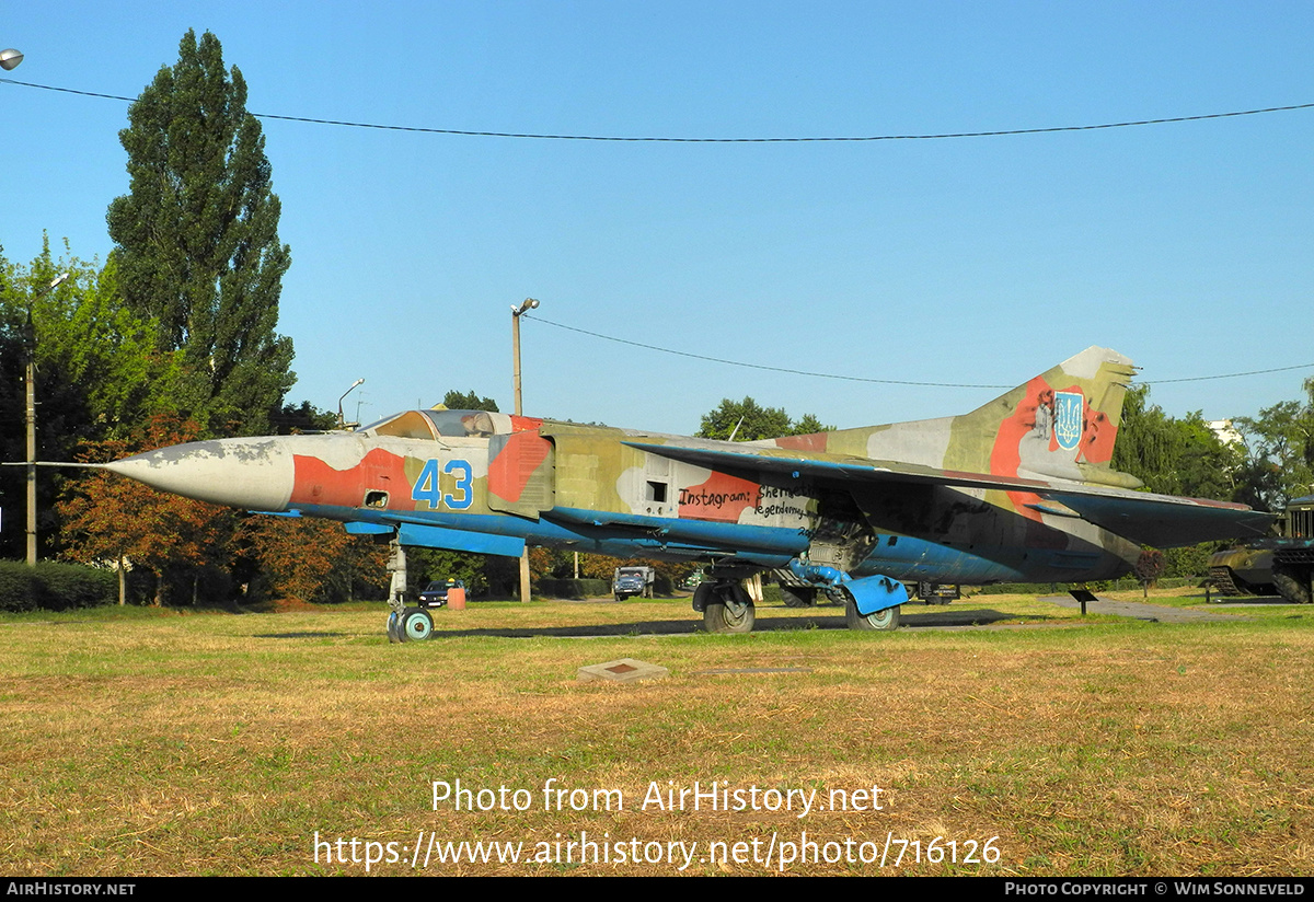 Aircraft Photo of 43 blue | Mikoyan-Gurevich MiG-23M | Ukraine - Air Force | AirHistory.net #716126