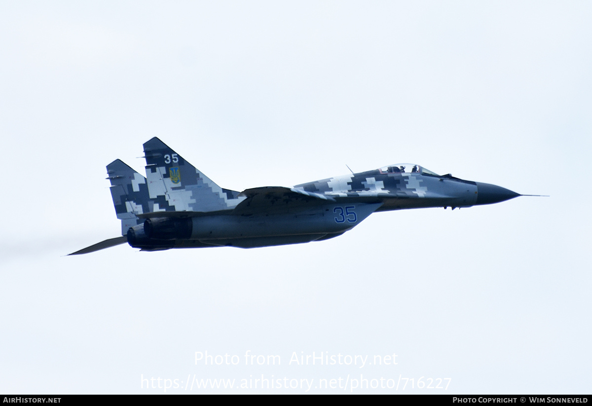 Aircraft Photo of 35 blue | Mikoyan-Gurevich MiG-29MU1 | Ukraine - Air Force | AirHistory.net #716227