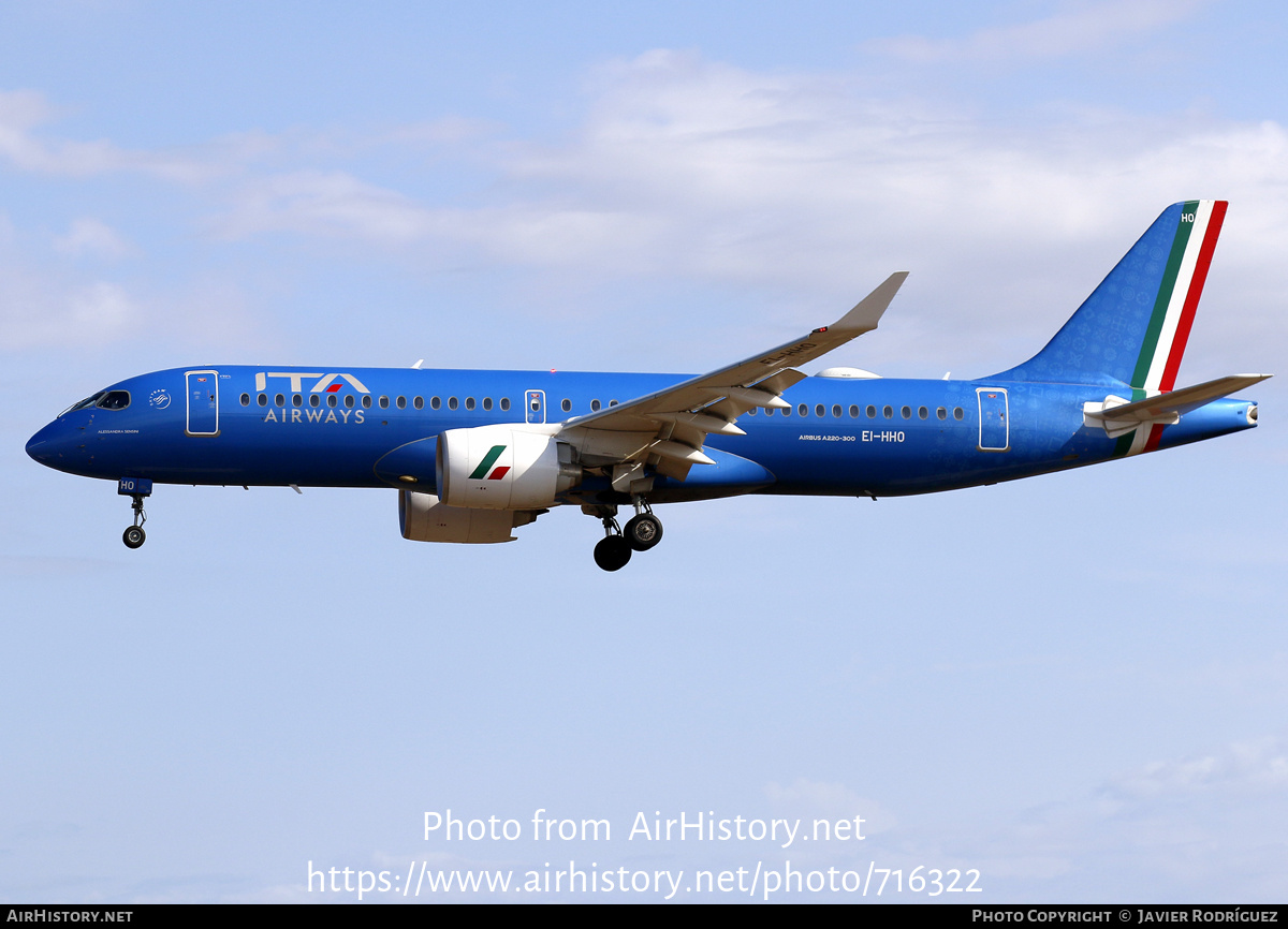 Aircraft Photo of EI-HHO | Airbus A220-371 (BD-500-1A11) | ITA Airways | AirHistory.net #716322