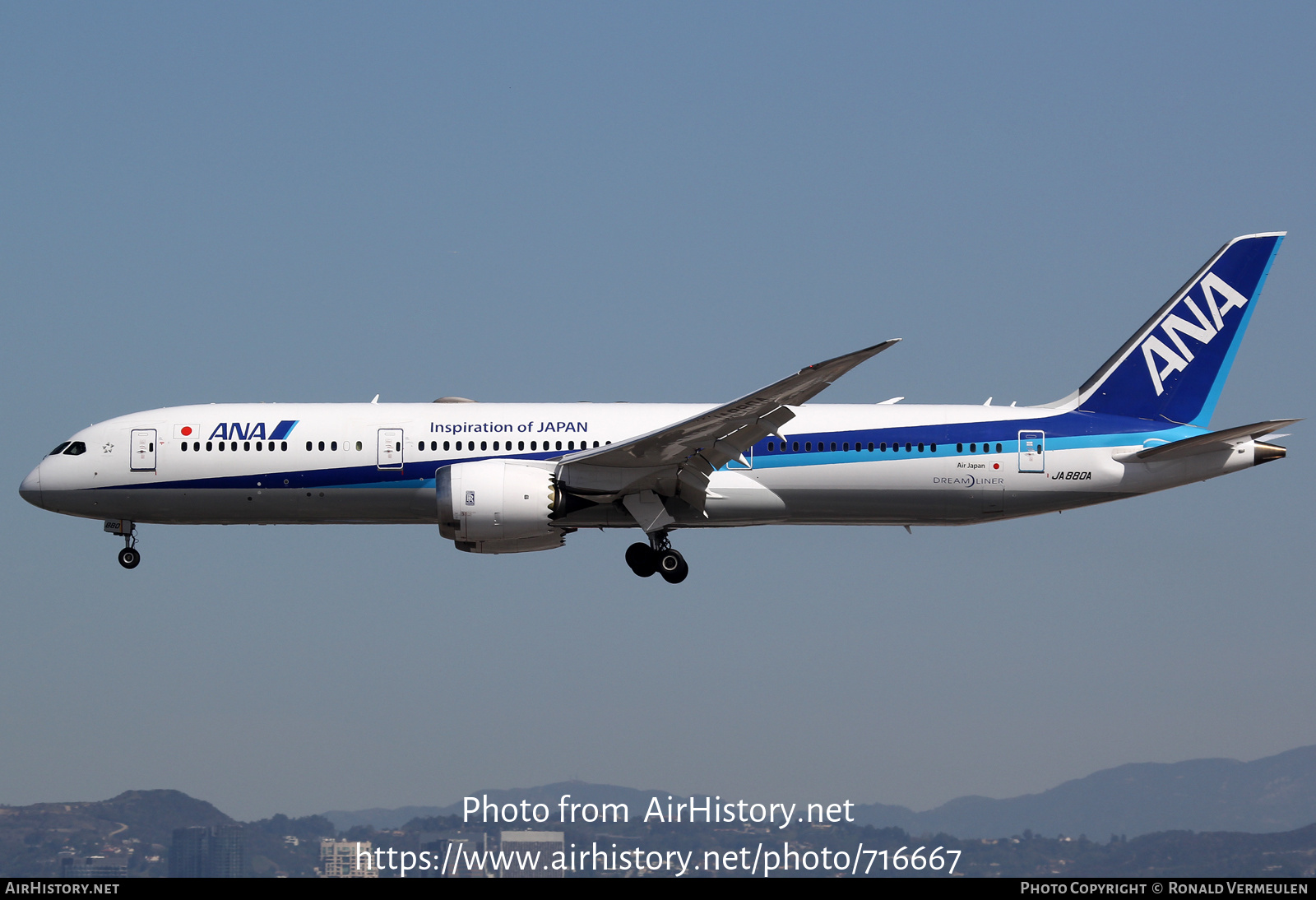 Aircraft Photo of JA880A | Boeing 787-9 Dreamliner | All Nippon Airways - ANA | AirHistory.net #716667