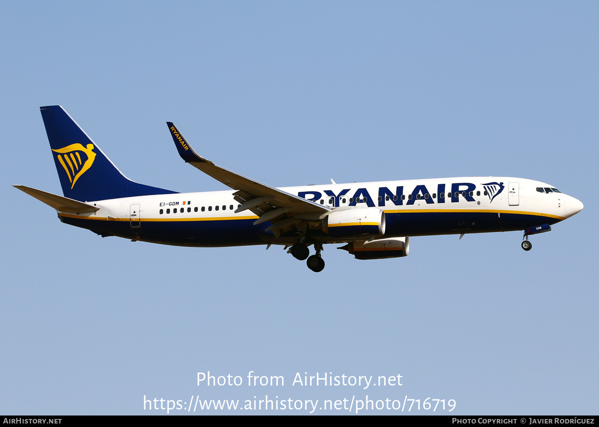 Aircraft Photo of EI-GDM | Boeing 737-800 | Ryanair | AirHistory.net #716719