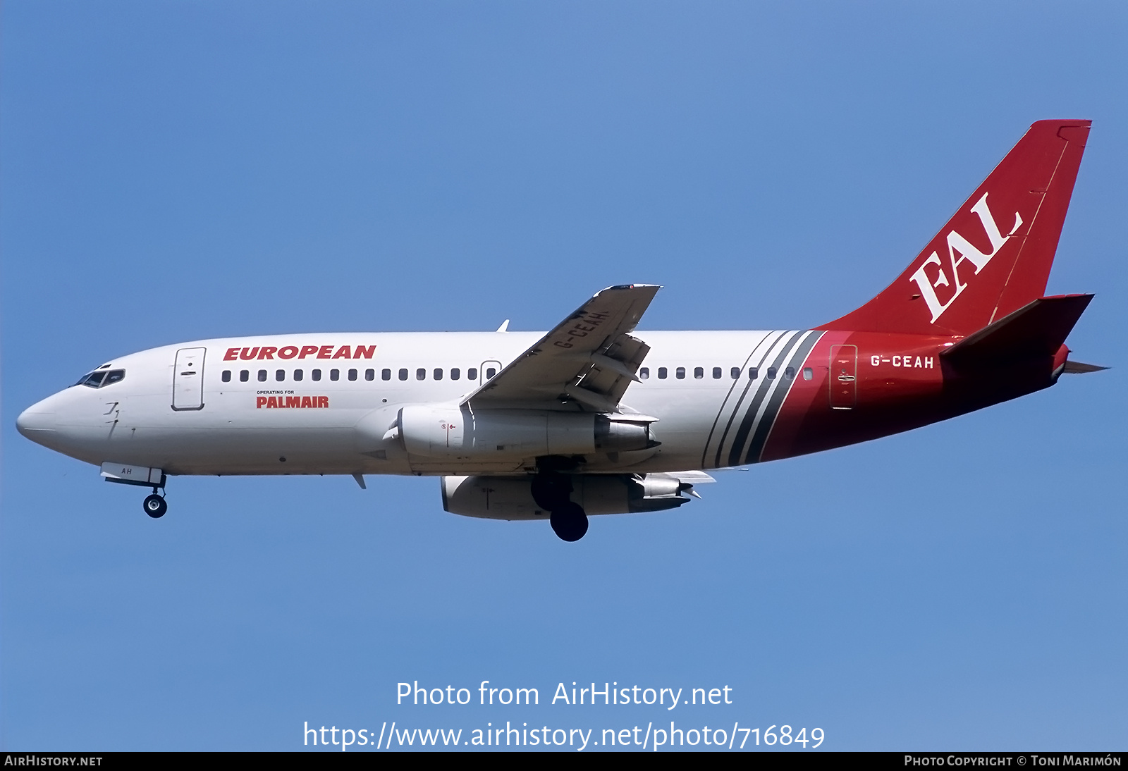 Aircraft Photo of G-CEAH | Boeing 737-229/Adv | European Aircharter - EAL/EAC | AirHistory.net #716849