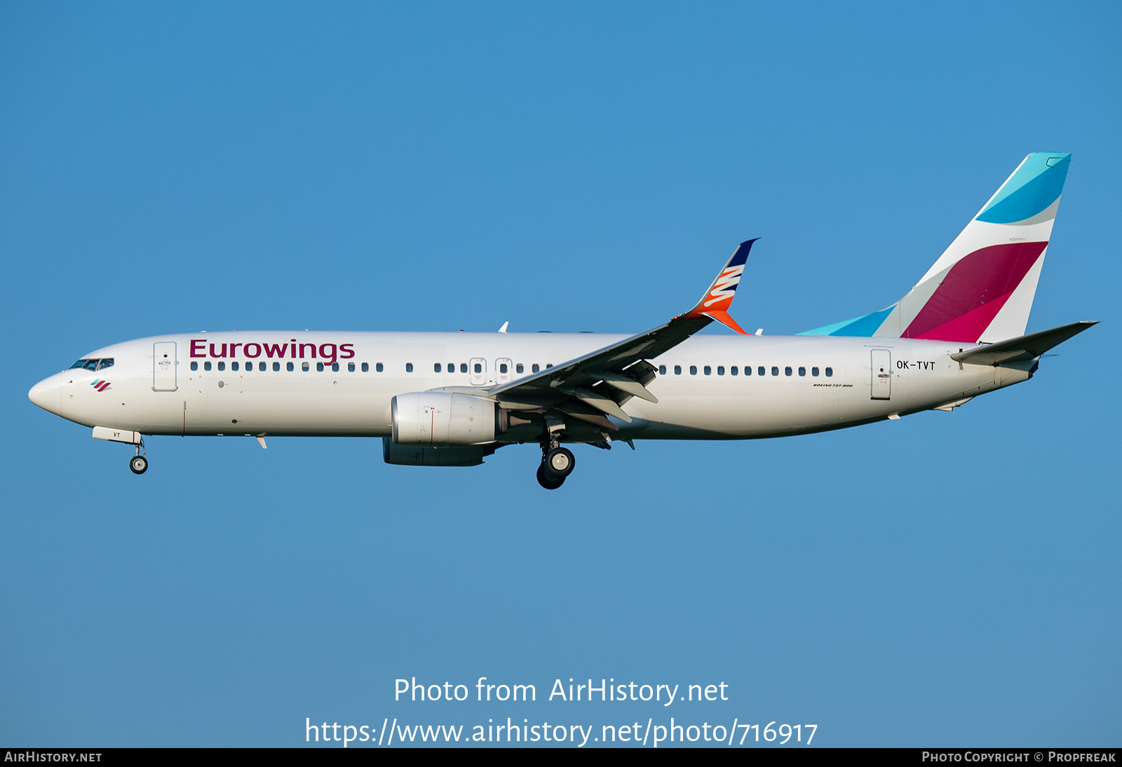 Aircraft Photo of OK-TVT | Boeing 737-86N | Eurowings | AirHistory.net #716917