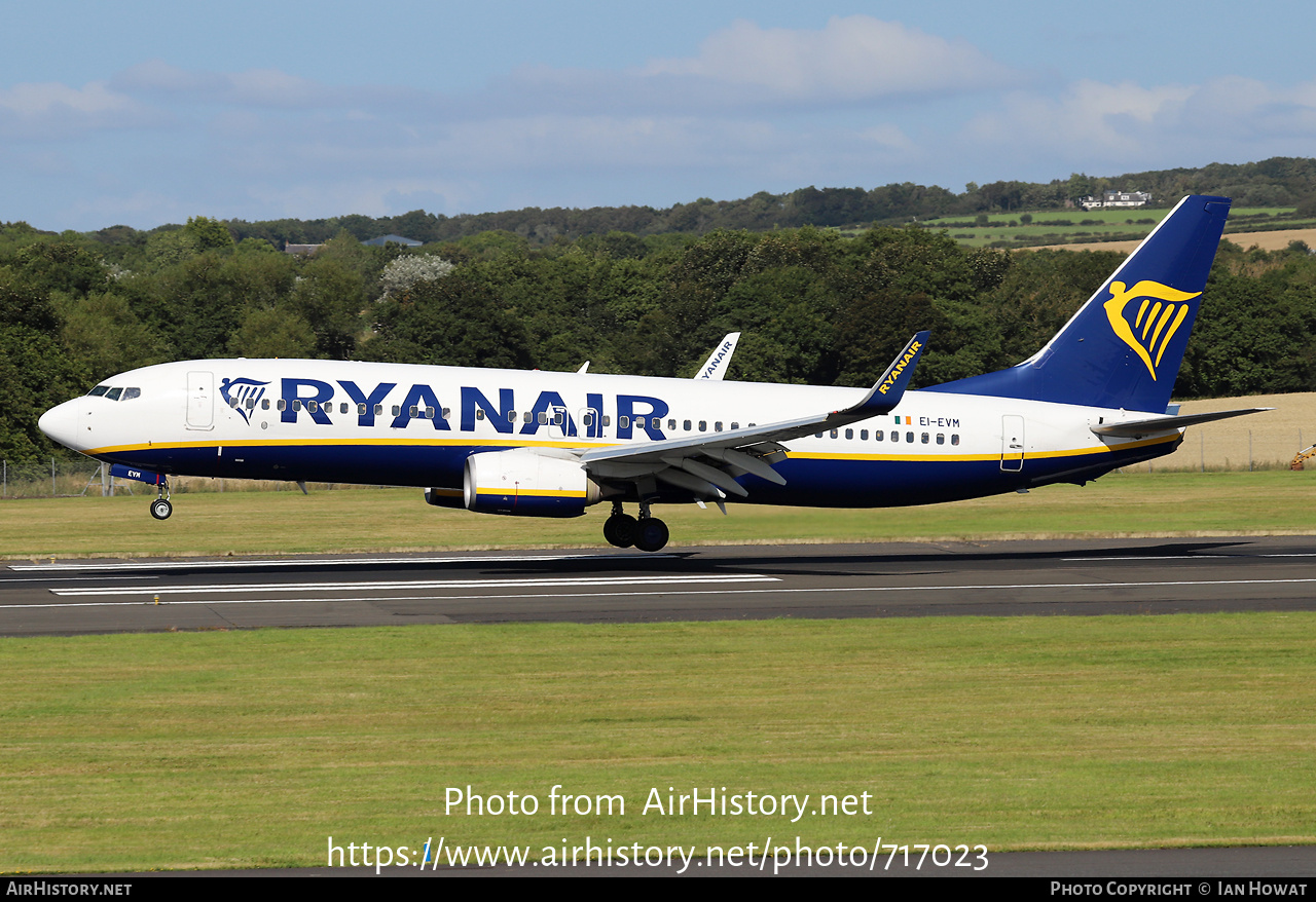 Aircraft Photo of EI-EVM | Boeing 737-8AS | Ryanair | AirHistory.net #717023