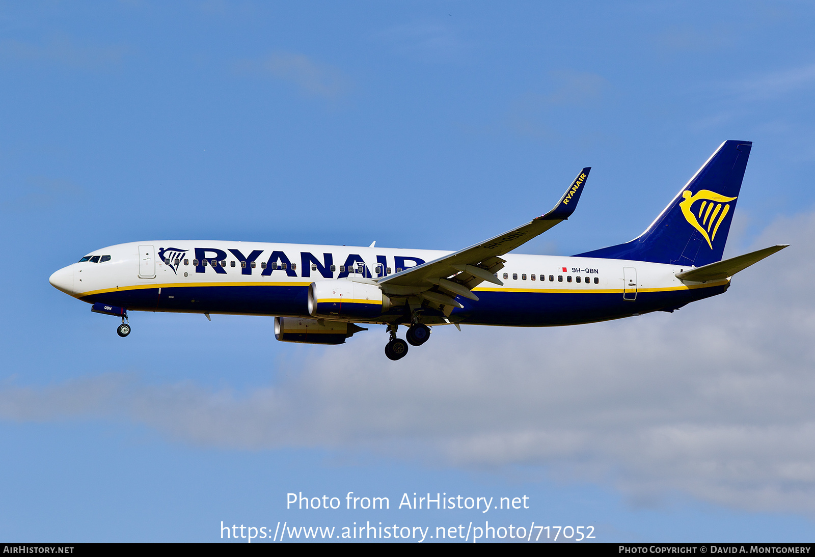 Aircraft Photo of 9H-QBN | Boeing 737-8AS | Ryanair | AirHistory.net #717052