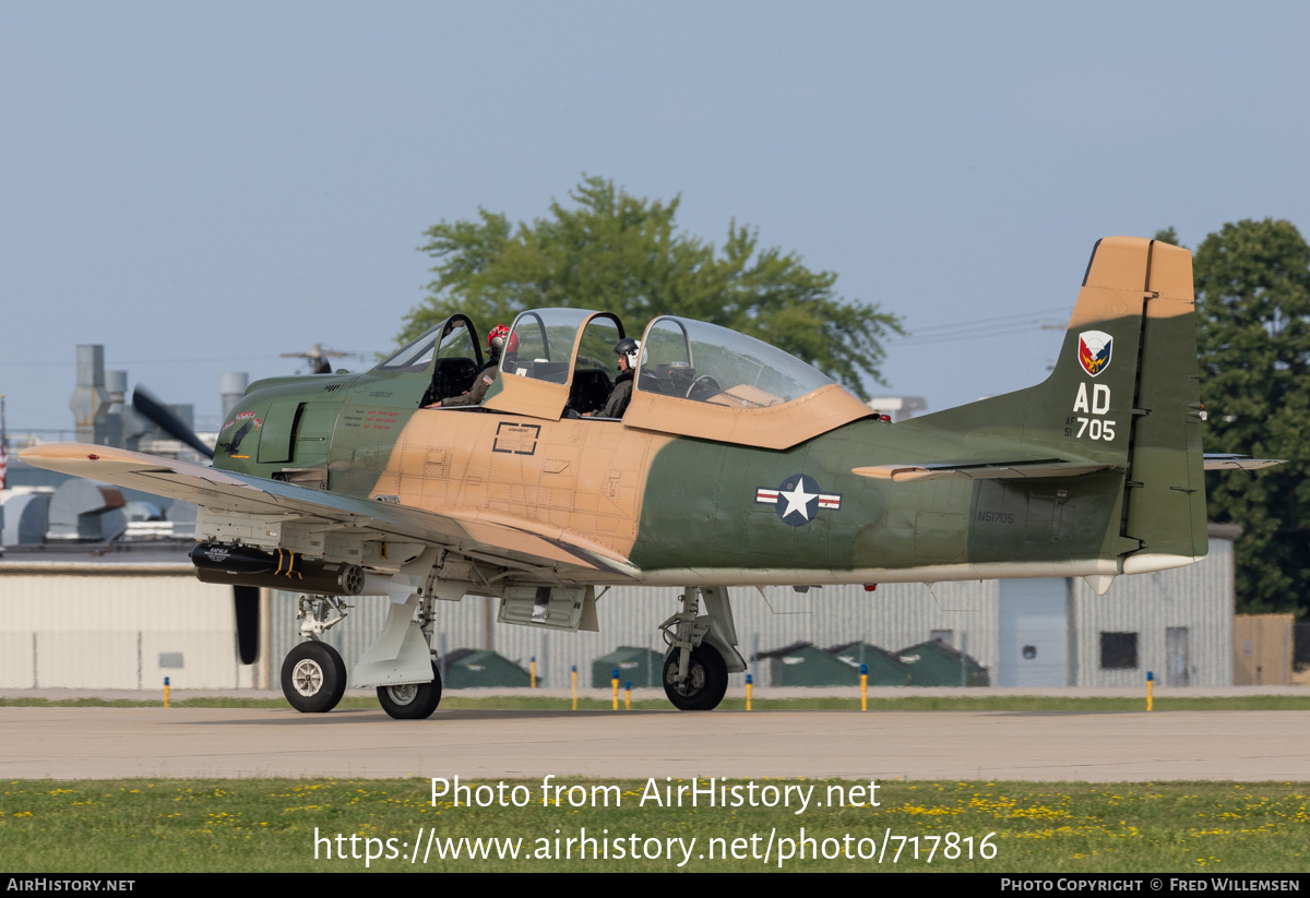 Aircraft Photo of N51705 / AF51-3705 | North American T-28A Trojan | USA - Air Force | AirHistory.net #717816