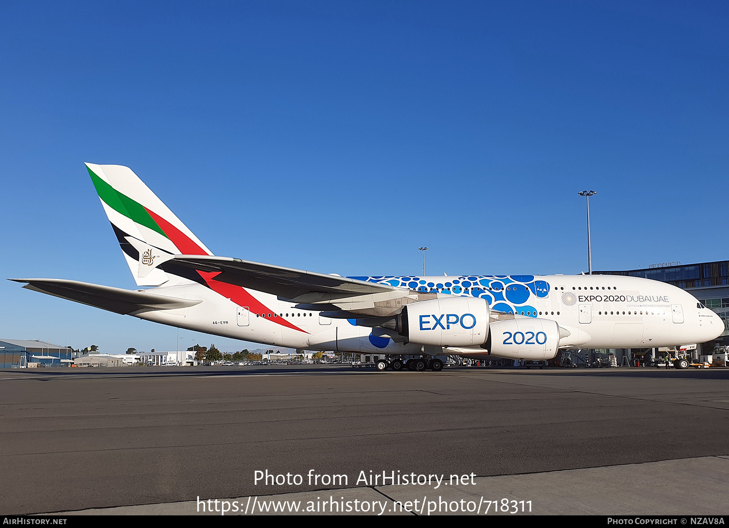 Aircraft Photo of A6-EVH | Airbus A380-842 | Emirates | AirHistory.net #718311