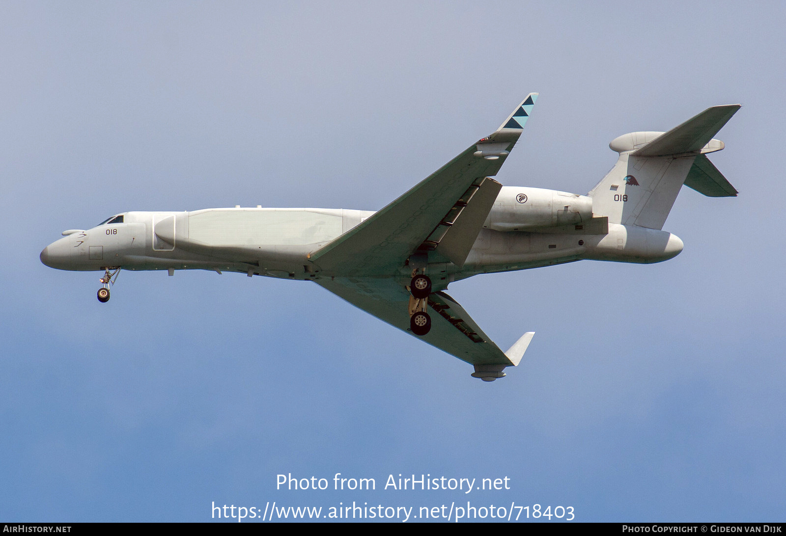 Aircraft Photo of 018 | Gulfstream Aerospace G-V-SP Gulfstream G550/AEW | Singapore - Air Force | AirHistory.net #718403