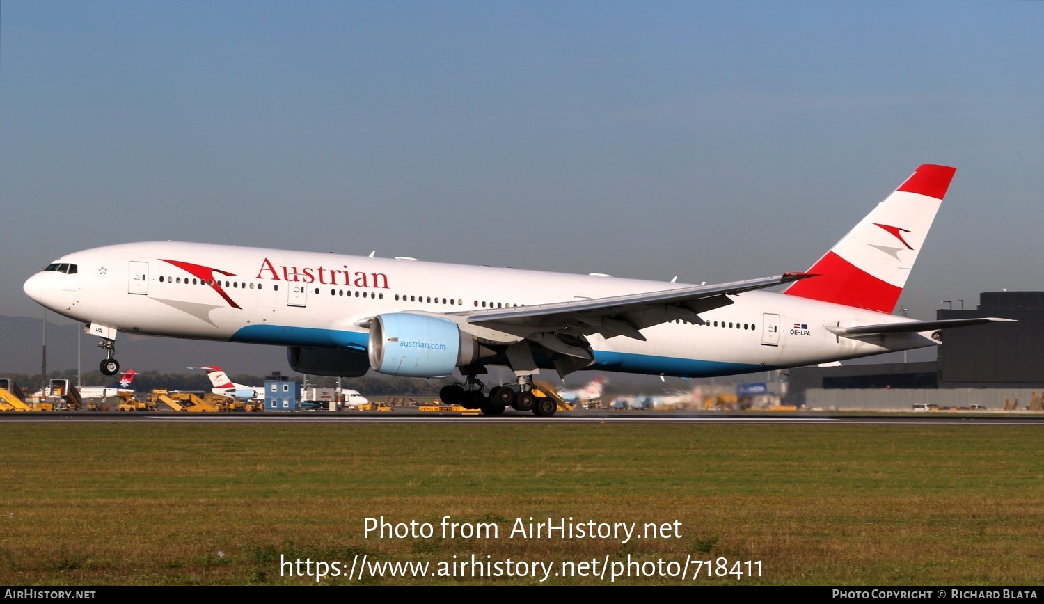 Aircraft Photo of OE-LPA | Boeing 777-2Z9/ER | Austrian Airlines | AirHistory.net #718411