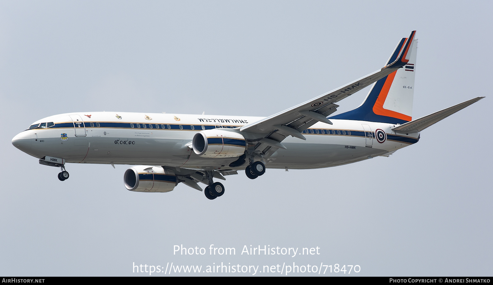 Aircraft Photo of B.L.11K. VPR 03/59 / HS-HMK / 99-904 | Boeing 737-8Z6 BBJ2 | Thailand - Air Force | AirHistory.net #718470