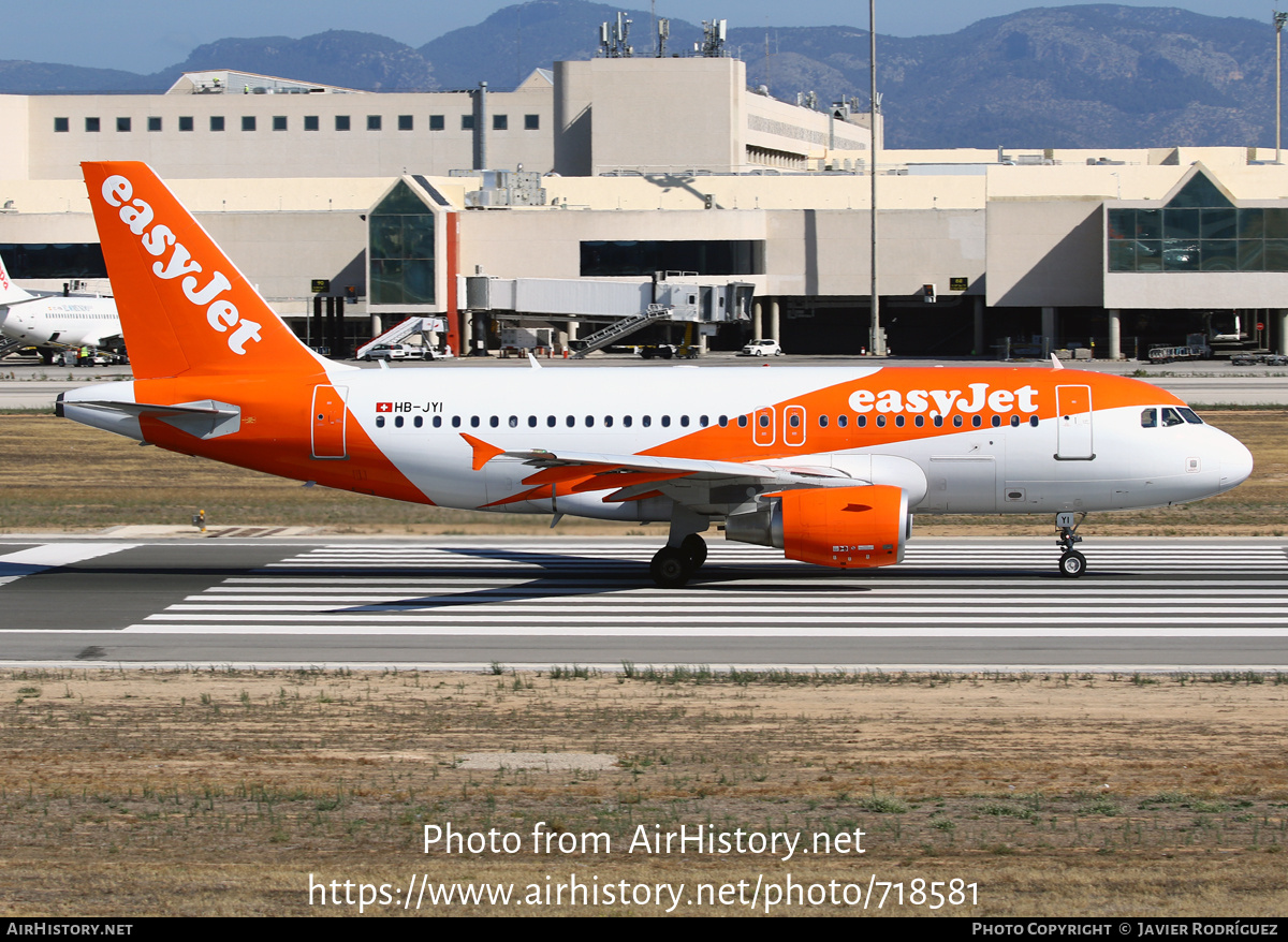 Aircraft Photo of HB-JYI | Airbus A319-111 | EasyJet | AirHistory.net #718581