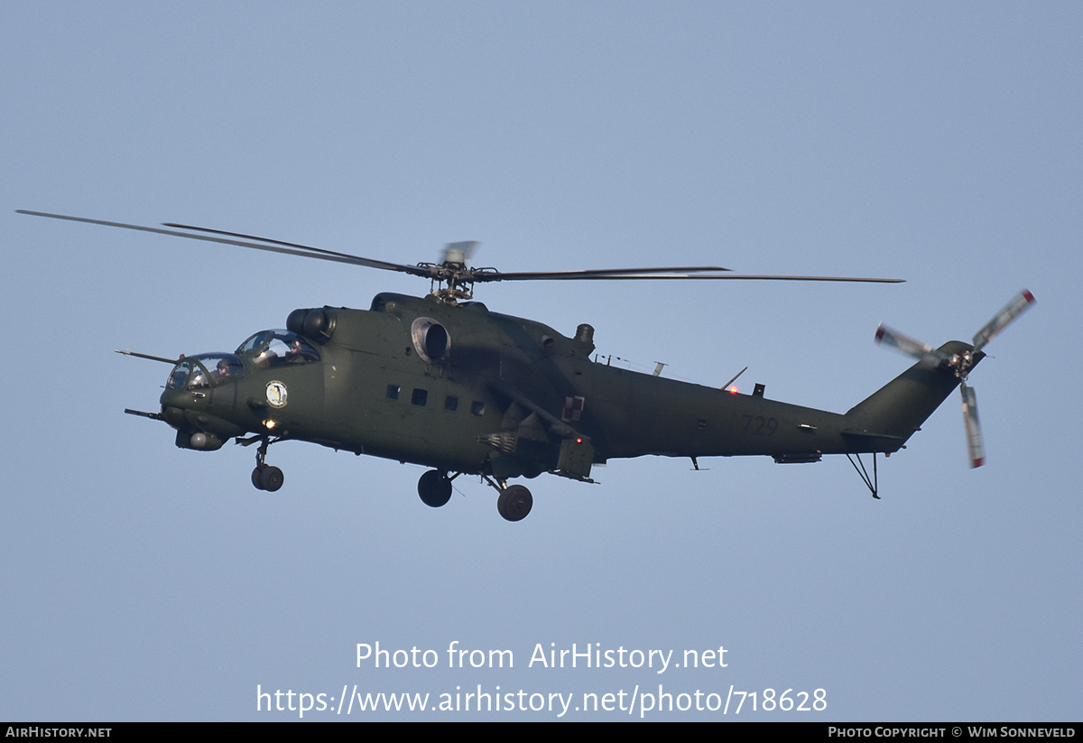 Aircraft Photo of 729 | Mil Mi-24W | Poland - Army | AirHistory.net #718628