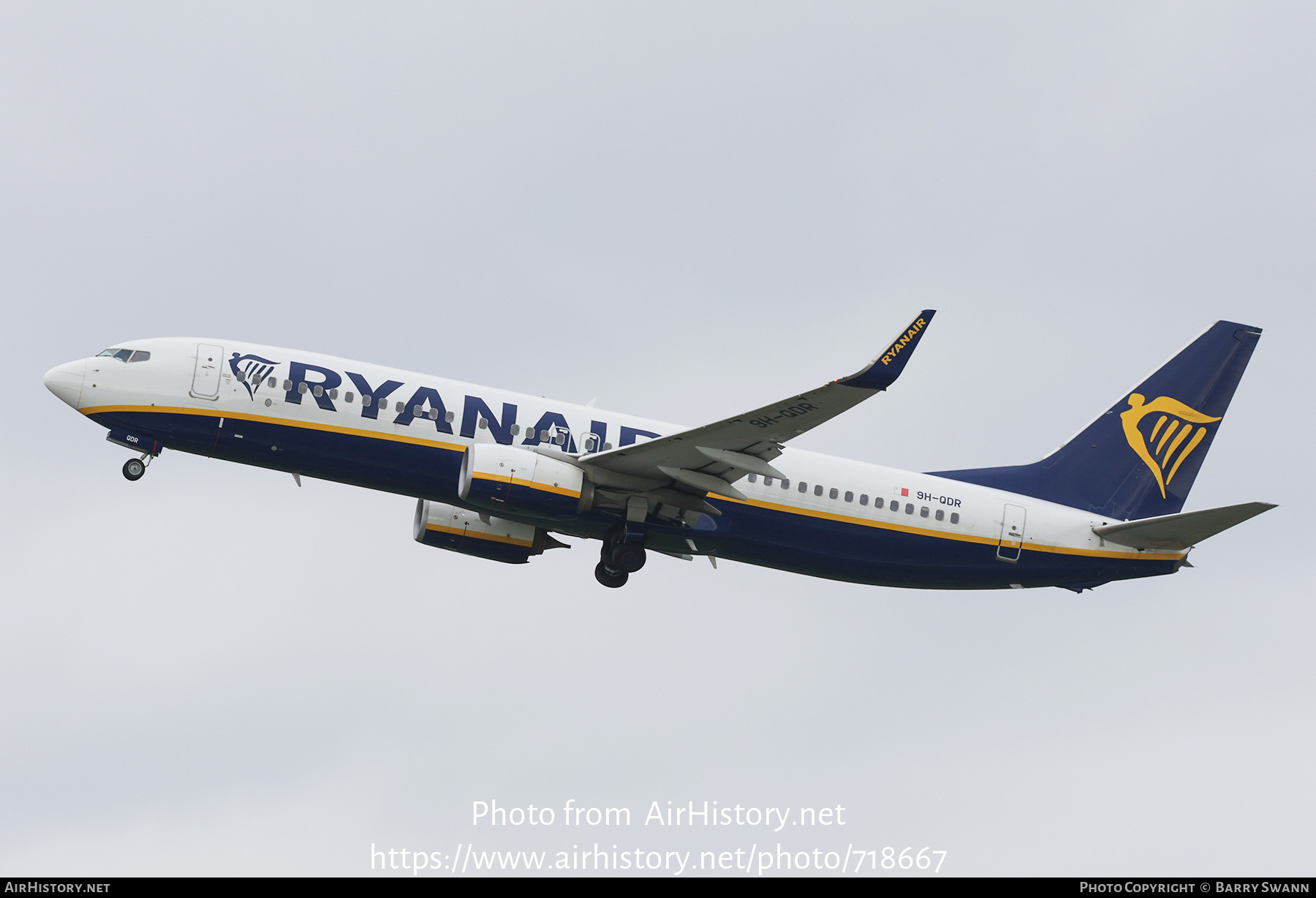 Aircraft Photo of 9H-QDR | Boeing 737-8AS | Ryanair | AirHistory.net #718667