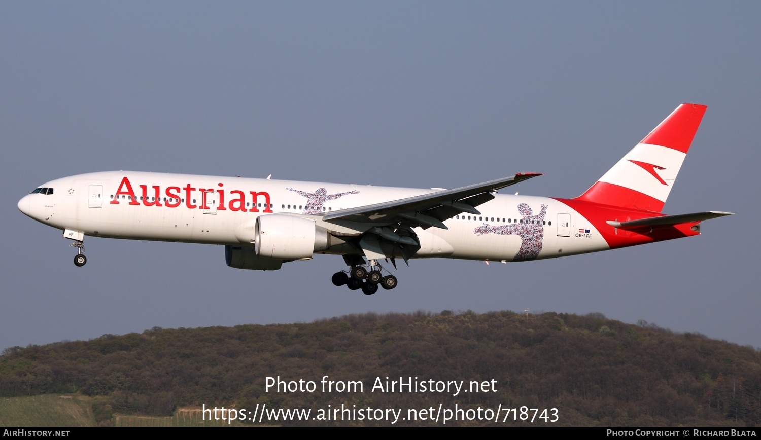 Aircraft Photo of OE-LPF | Boeing 777-2Q8/ER | Austrian Airlines | AirHistory.net #718743