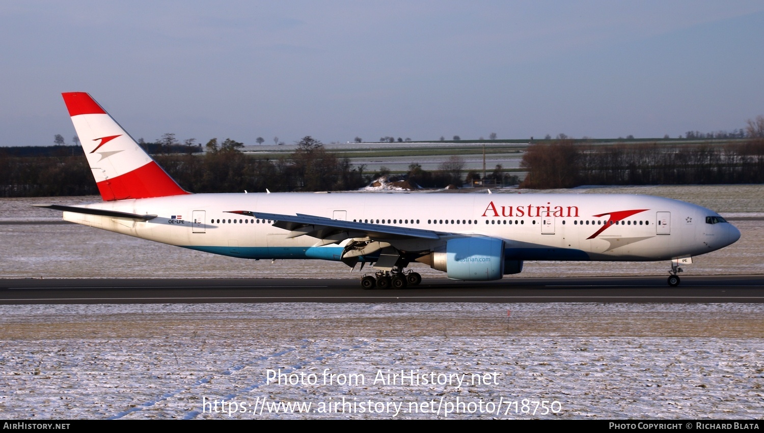 Aircraft Photo of OE-LPE | Boeing 777-2Q8/ER | Austrian Airlines | AirHistory.net #718750