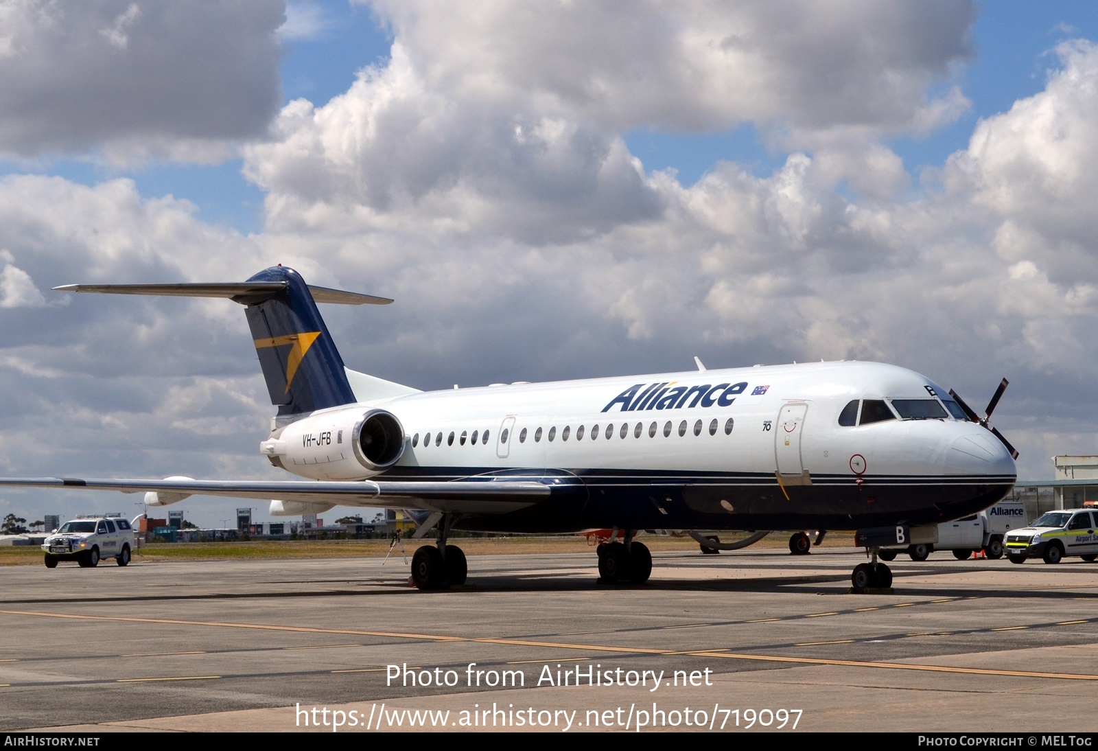 Aircraft Photo of VH-JFB | Fokker 70 (F28-0070) | Alliance Airlines | AirHistory.net #719097