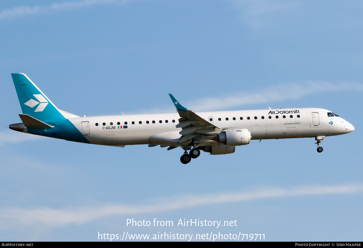 Aircraft Photo of I-ADJM | Embraer 195LR (ERJ-190-200LR) | Air Dolomiti | AirHistory.net #719711