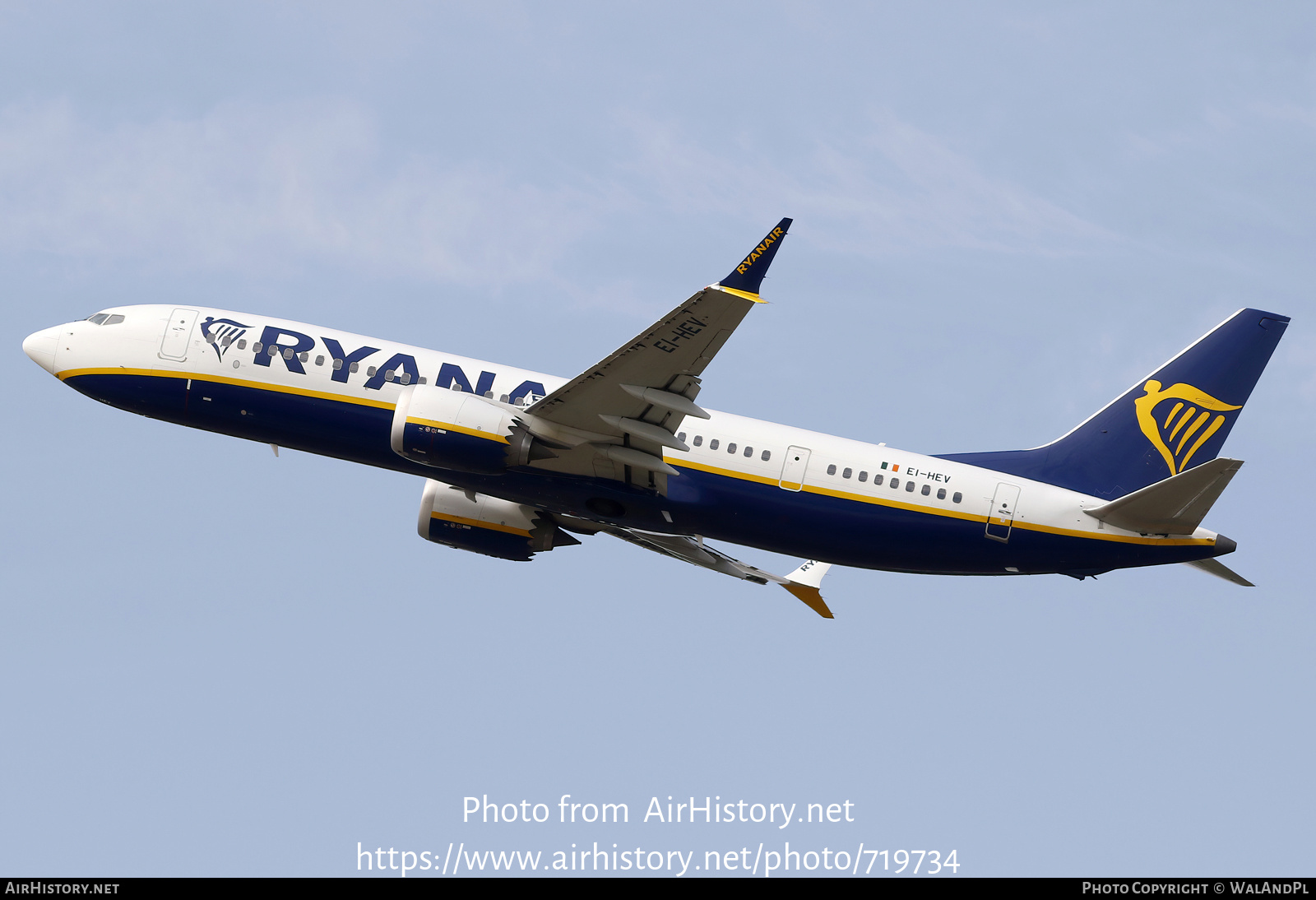 Aircraft Photo of EI-HEV | Boeing 737-8200 Max 200 | Ryanair | AirHistory.net #719734