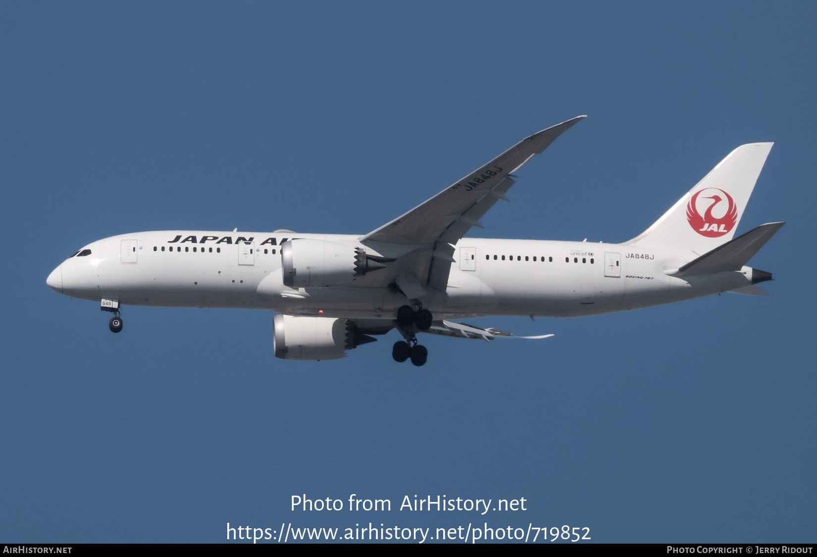 Aircraft Photo of JA848J | Boeing 787-8 Dreamliner | Japan Airlines - JAL | AirHistory.net #719852