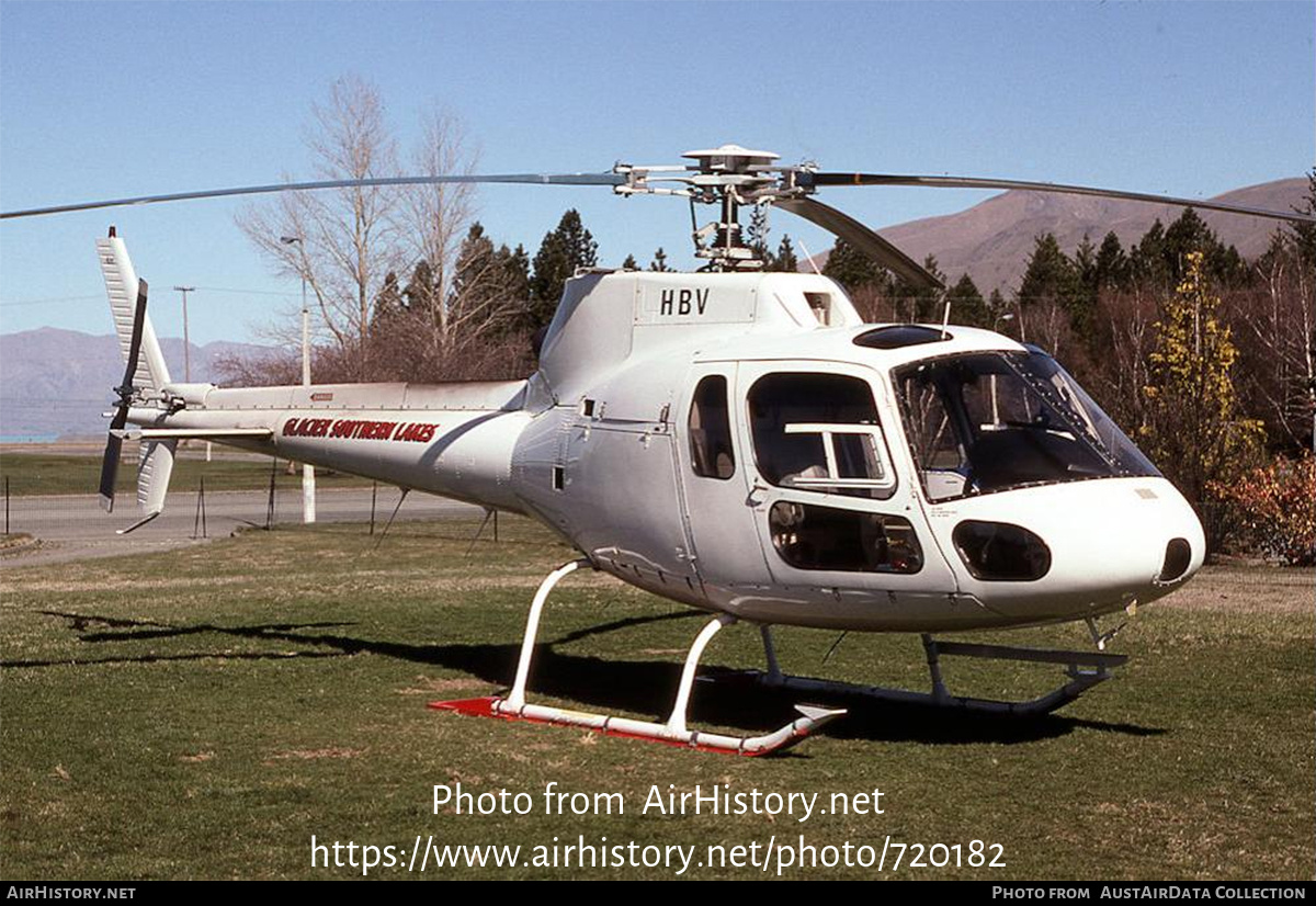 Aircraft Photo of ZK-HBV / HBV | Aerospatiale AS-350B Squirrel | Glacier Southern Lakes Helicopters | AirHistory.net #720182