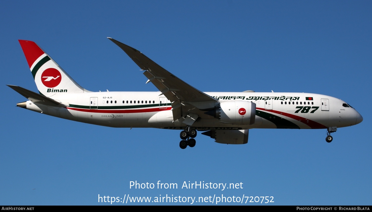 Aircraft Photo of S2-AJS | Boeing 787-8 Dreamliner | Biman Bangladesh Airlines | AirHistory.net #720752