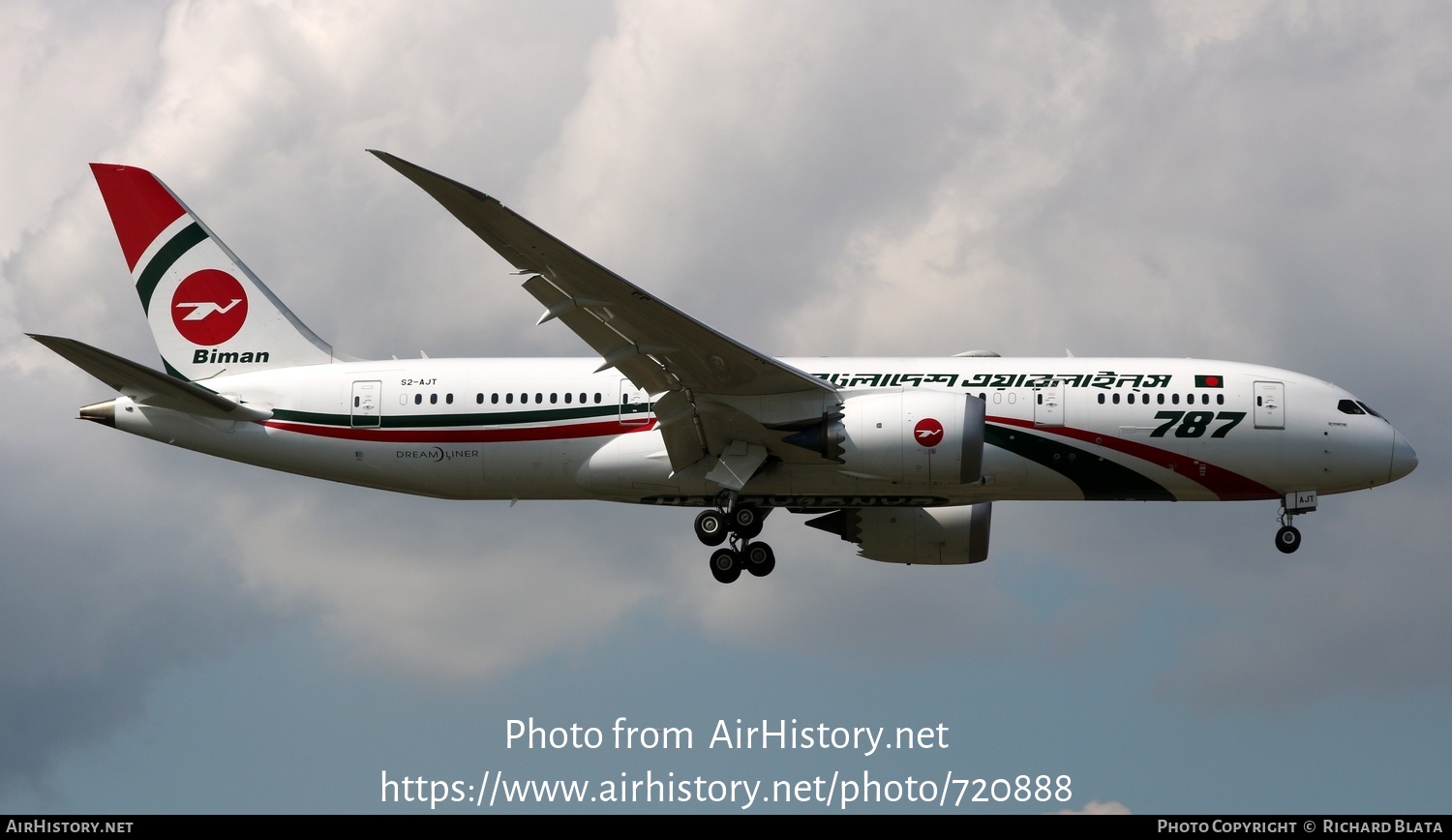 Aircraft Photo of S2-AJT | Boeing 787-8 Dreamliner | Biman Bangladesh Airlines | AirHistory.net #720888