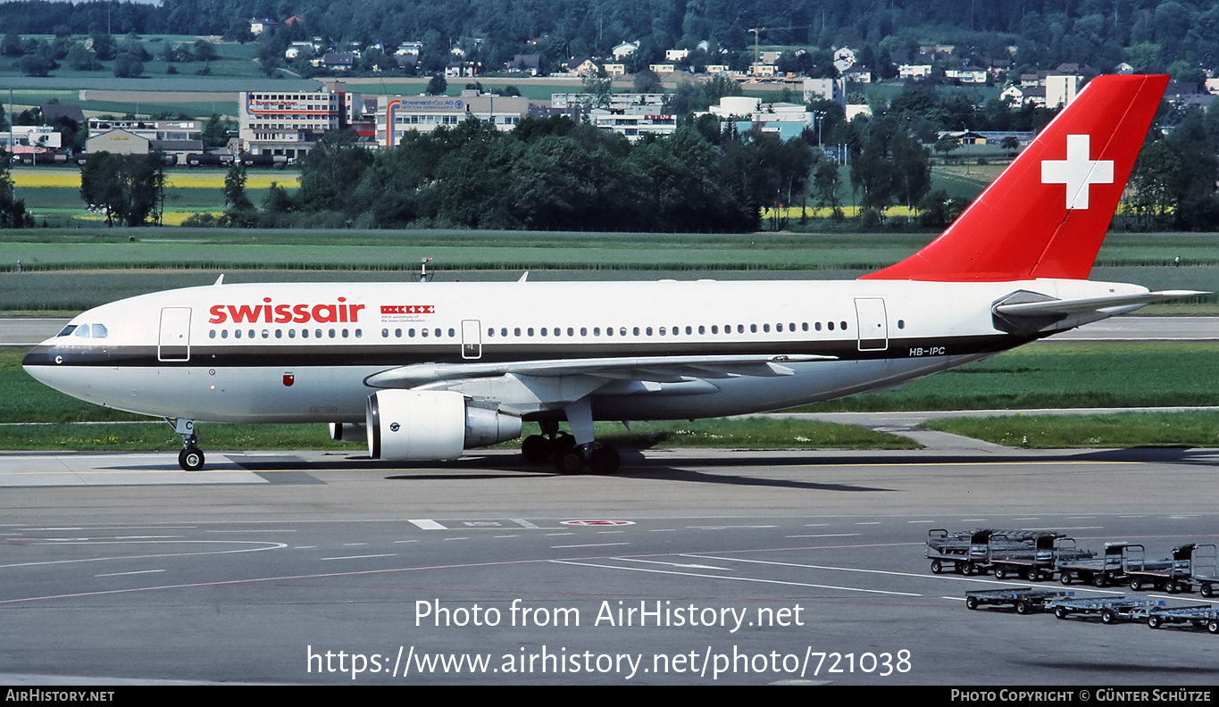 Aircraft Photo of HB-IPC | Airbus A310-221 | Swissair | AirHistory.net #721038