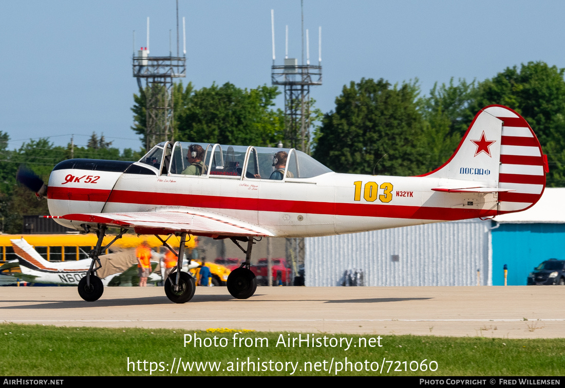 Aircraft Photo of N32YK | Yakovlev Yak-52 | Soviet Union - DOSAAF | AirHistory.net #721060