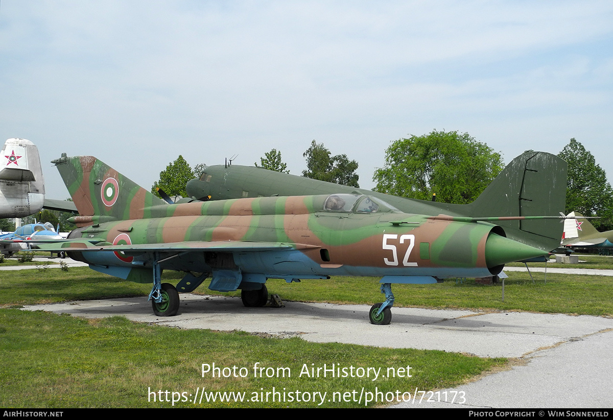 Aircraft Photo of 52 | Mikoyan-Gurevich MiG-21MF | Bulgaria - Air Force | AirHistory.net #721173