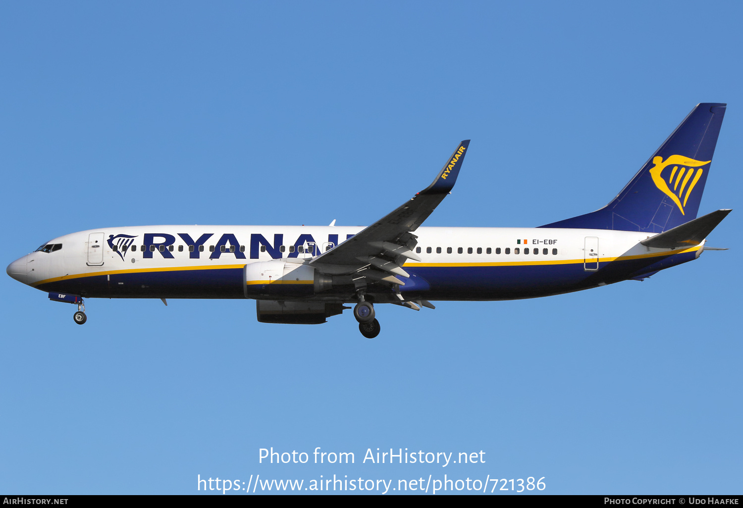 Aircraft Photo of EI-EBF | Boeing 737-8AS | Ryanair | AirHistory.net #721386