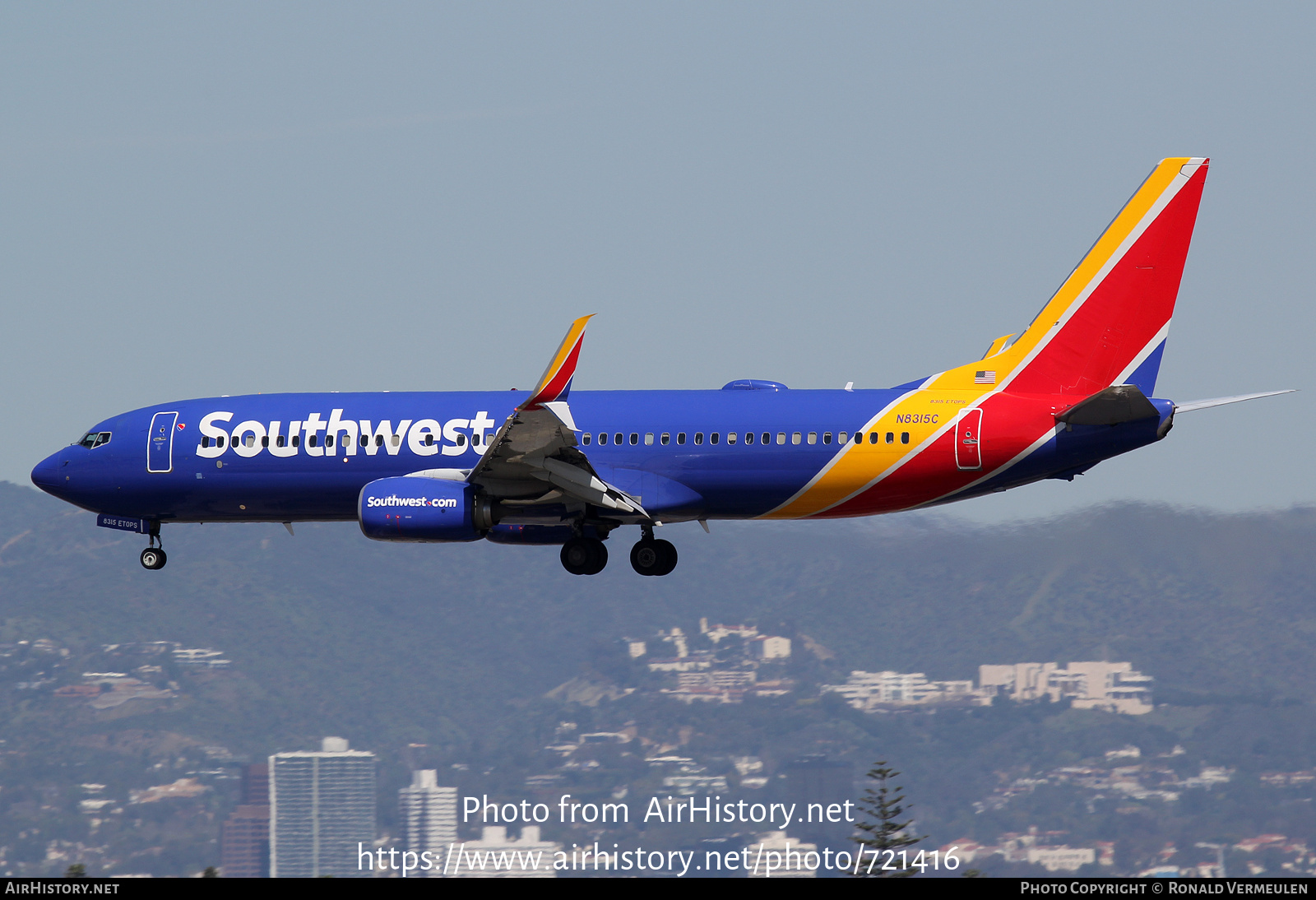 Aircraft Photo of N8315C | Boeing 737-8H4 | Southwest Airlines | AirHistory.net #721416