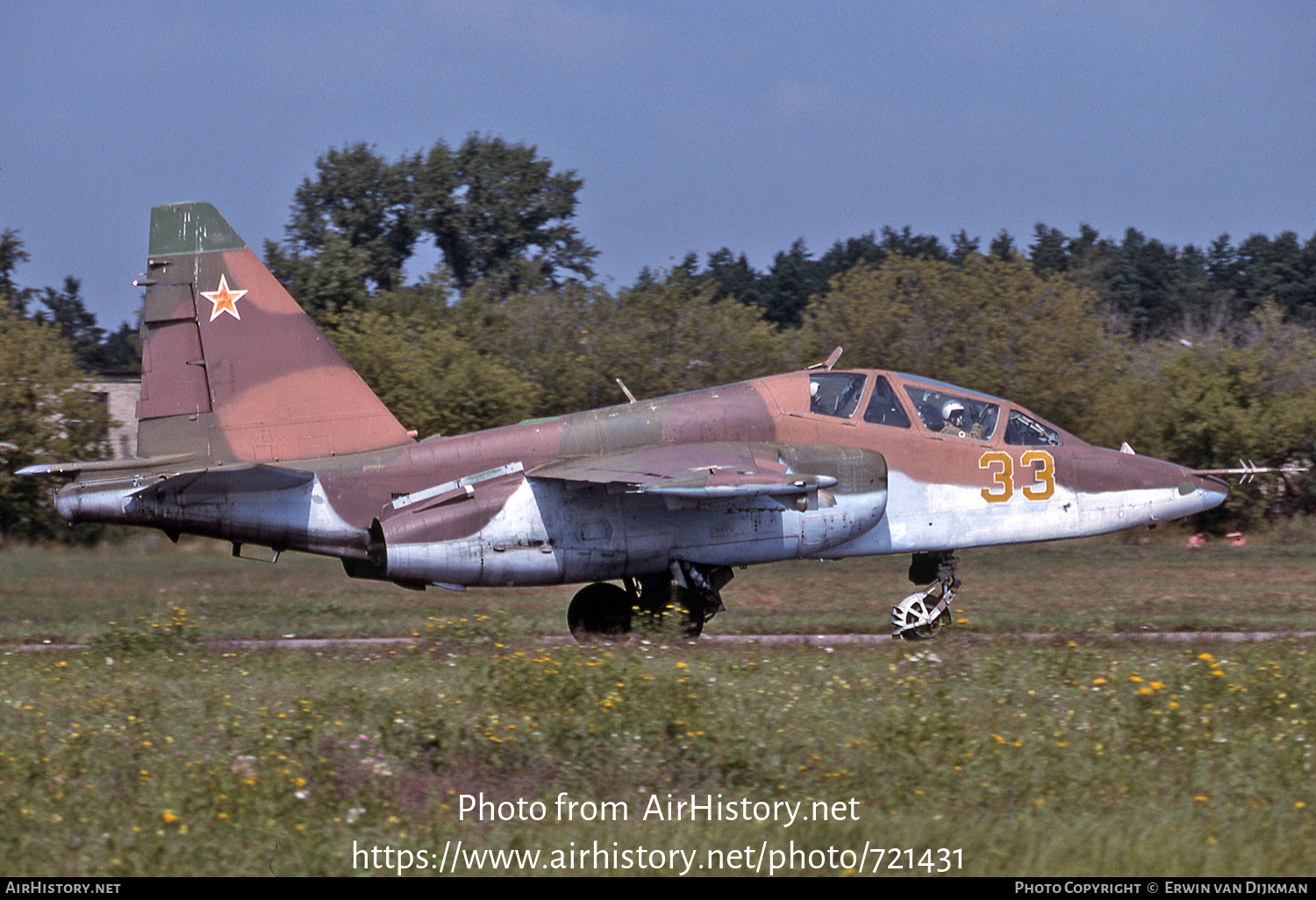 Aircraft Photo of 33 yellow | Sukhoi Su-25UB | Russia - Air Force | AirHistory.net #721431