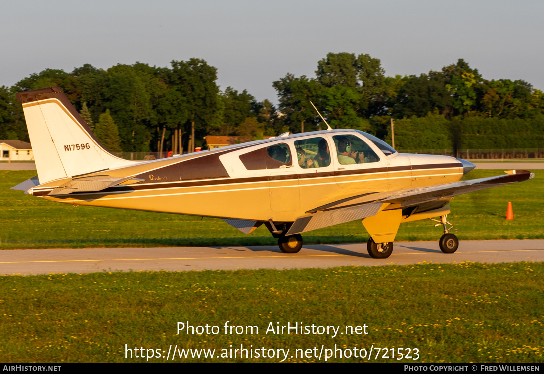 Aircraft Photo of N1759G | Beech 35-B33 Debonair | AirHistory.net #721523