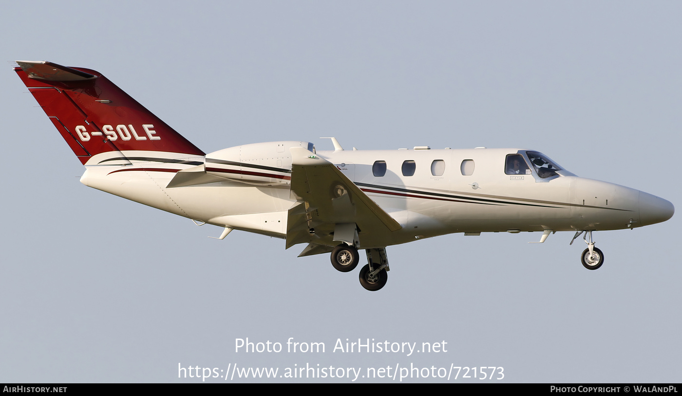 Aircraft Photo of G-SOLE | Cessna 525 CitationJet M2 | AirHistory.net #721573