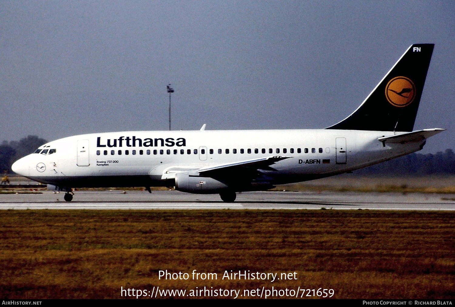 Aircraft Photo of D-ABFN | Boeing 737-230/Adv | Lufthansa | AirHistory.net #721659