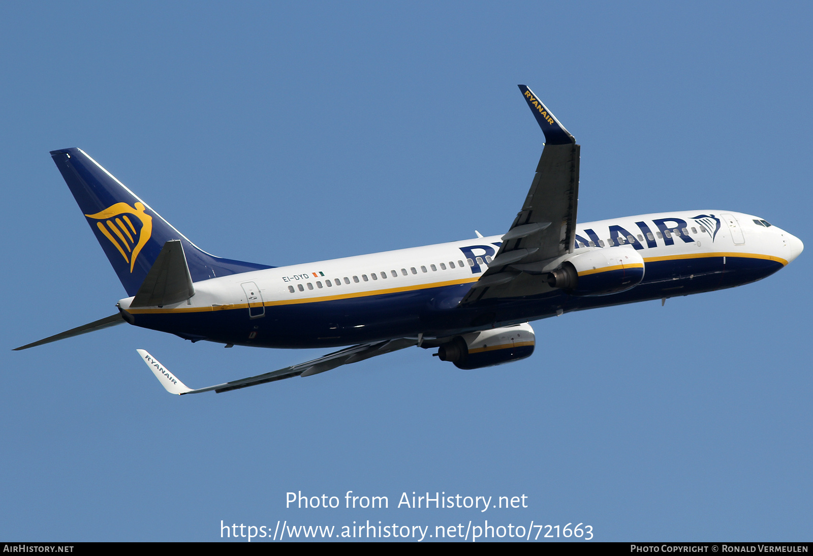 Aircraft Photo of EI-DYD | Boeing 737-8AS | Ryanair | AirHistory.net #721663