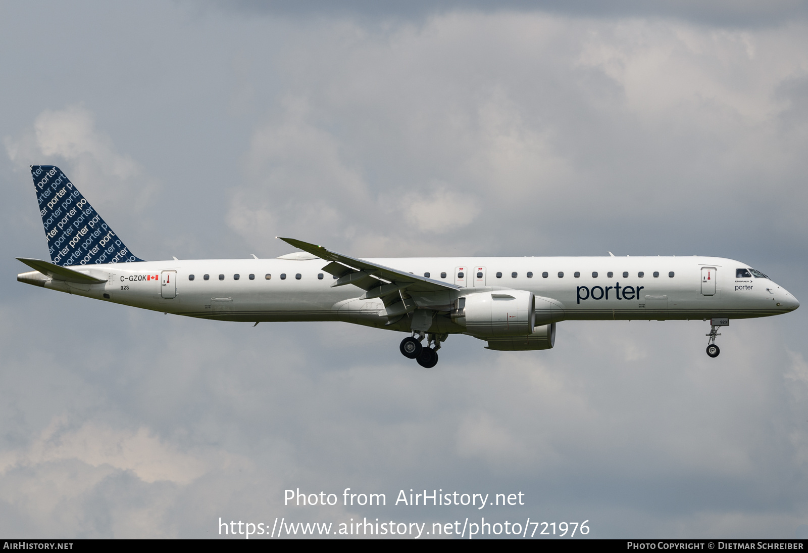 Aircraft Photo of C-GZQK | Embraer 195-E2 (ERJ-190-400) | Porter Airlines | AirHistory.net #721976