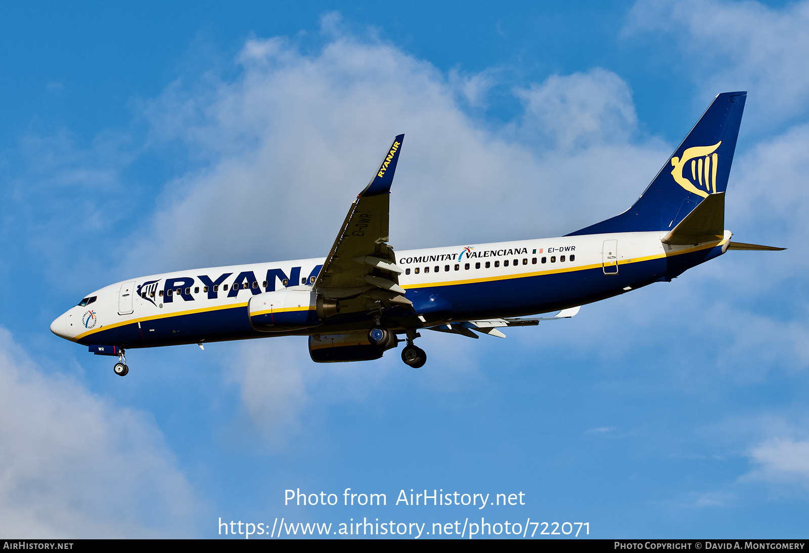 Aircraft Photo of EI-DWR | Boeing 737-8AS | Ryanair | Comunitat Valenciana | AirHistory.net #722071